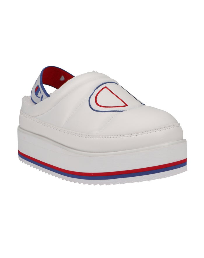 Champion Platform Sling Back Slippers Dames - Wit - Belgie 5487BLDKM